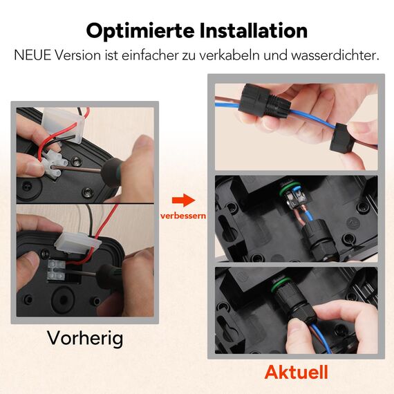 OREiN 3000LM Außenstrahler mit bewegungsmelder 27W (230W), 2700/4000/6500K Wandlampe mit 3 Leuchtmodi, DIY-Sensor, 160-Leds IP65 LED Außenwandleuchte Flutlicht, Upgraded Einbau, Weiß