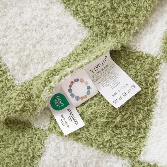 YIRUIO Überwurfdecken, Schachbrett, Queen/King Size, großes Schachbrett, kariert, Wärmer, Komfort, Plüsch, wendbar, Mikrofaser, gemütliche Dekoration für Zuhause, Bett, Couch (Salbeigrün, 203,4 x