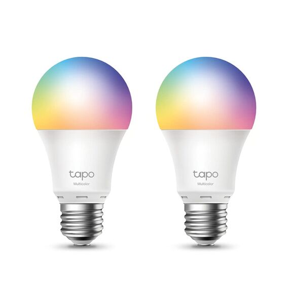Tapo TP-Link smarthome E27 Glühbirne, glühbirnen, Mehrfarbrige smart lampe, zubehör, kompatibel mit Alexa, Google Assistant, App, energiesparend, Kein Hub notwendig (2 Pack)