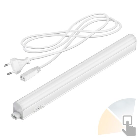 ledscom.de LED Unterbauleuchte RIGEL, Farbtemperatur einstellbar, Stecker, 26cm, 4,4 W, 395lm, warmweiß/weiß