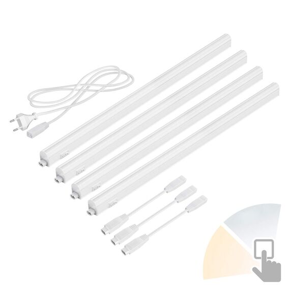 ledscom.de 4er Set LED Unterbau-Leuchten Rigel, je 57,3cm, Farbtemperatur einstellbar /, 33,312W, je 830lm