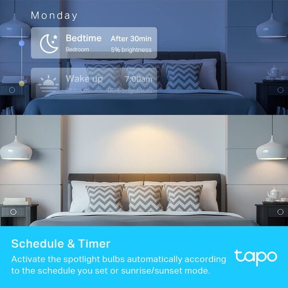 Tapo TP-Link smarte WLAN Glühbirne GU10 L630, Energie sparen, 3.7W Entspricht 50W, Mehrfarbrige dimmbare alexa lampe, smart home zubehör, 16 Mio Farben