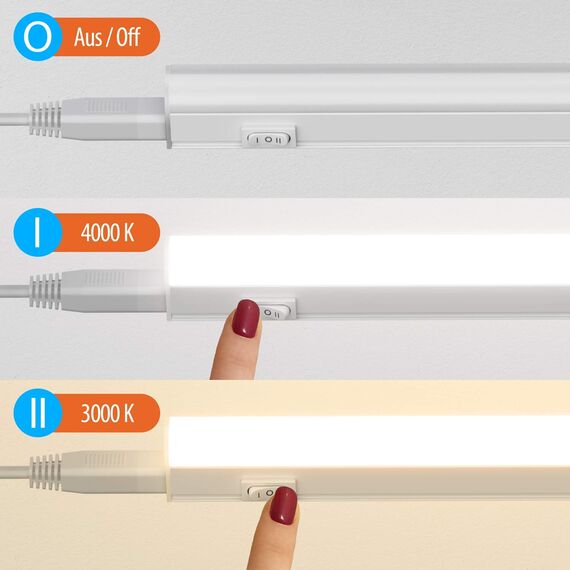 ledscom.de 4er Set LED Unterbau-Leuchten Rigel, je 57,3cm, Farbtemperatur einstellbar /, 33,312W, je 830lm
