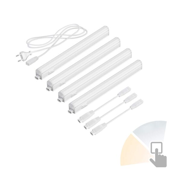 ledscom.de 4er Set LED Unterbau-Leuchten Rigel, je 25,9cm, Farbtemperatur einstellbar /, 16,784W, je 395lm
