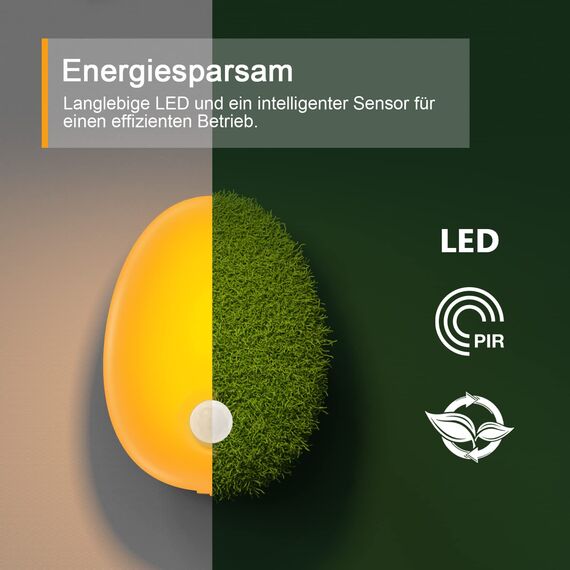 LYRIDZ Bernstein Nachtlicht Steckdose mit Bewegungsmelder, strahlend hell Plug-in Nachtlicht dimmbar, Smart LED-Licht mit einstellbarer Helligkeit für Kinder Schlafzimmer Küche Flur(Bernstein 2 Stück)