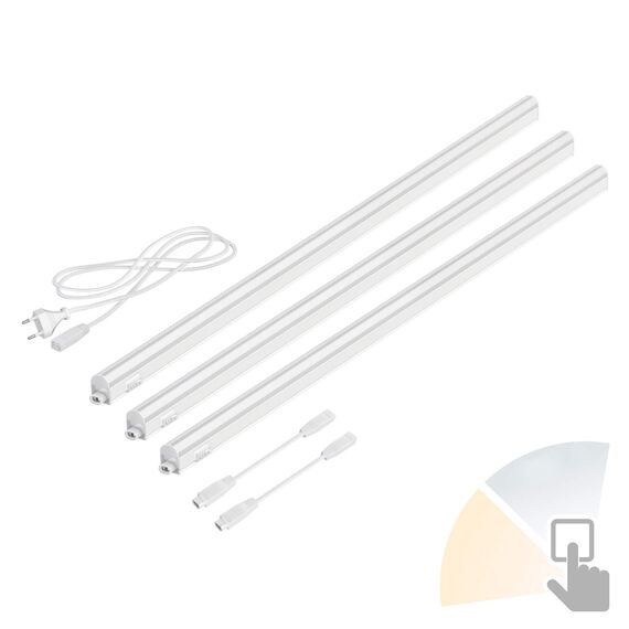 ledscom.de 3er Set LED Unterbau-Leuchten Rigel, je 87,3cm, Farbtemperatur einstellbar /, 29,775W, je 1122lm