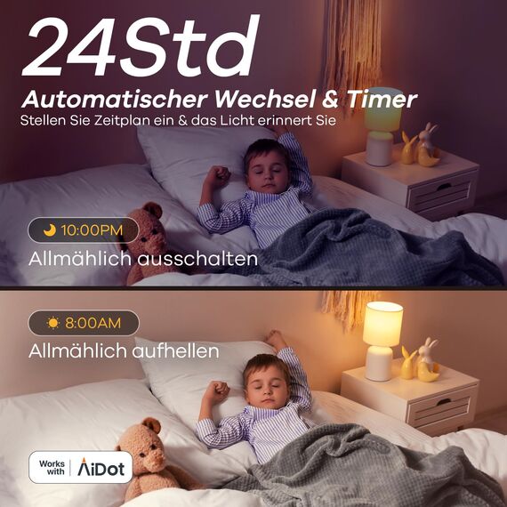 Linkind Matter Smart RGBTW Glühbirne, E27 Lampe Alexa, 45 Szenen & Musiksync, 16 Mio. Farben, Matter über 2.4GHz WiFi, A60 LED Birne kompatibel mit Apple Home/Siri/SmartThings/Google Home, 2 Stück