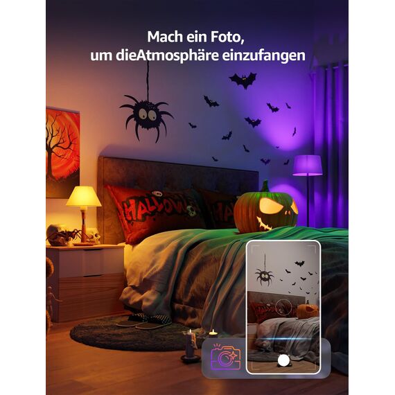 Lepro AI Smart Glühbirne B3, E27 WLAN/Bluetooth Smart Bulb 1521lm Dimmbar, Foto-zu-Licht, Personalisierter KI-Lichtdesigner, Sprachsteuerung/Musik Sync, Kompatibel mit Alexa/Google Assistant, 4 Stück