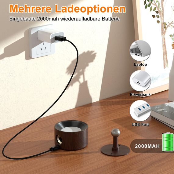 Amicool Wandleuchte Innen,Wandlampe Wandlichter ohne bohren und stromanschluss, leselicht Dimmbar Akku, Leuchten für Kinder Touch 4 Helligkeitsstufen 3 Farbmodi 360° drehbare für Schlafzimmer