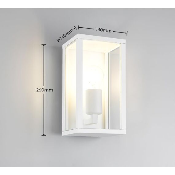 Trio Leuchten Außen Wandleuchte Garonne 201860131, Aluminium Druckguss weiß matt, Glas, exkl. 1x E27