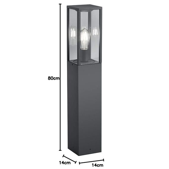 Trio Leuchten 401860142 Außen Wegeleuchte Garonne, Aluminium Druckguss, Anthrazit, Ex kl. 1x E27, 80