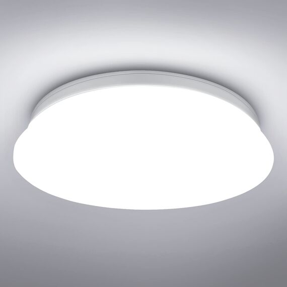 Lepro Deckenlampe 22W, LED Deckenleuchte Bad 1500LM Ø30cm 5000K für Badezimmer Flur Küche Wohnzimmer Schlafzimmer Balkon Licht, Kaltweiß Badezimmerlampe, LED Panel Flach, Rund Lampe, IP20 Badlampe