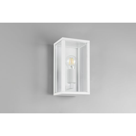 Trio Leuchten Außen Wandleuchte Garonne 201860131, Aluminium Druckguss weiß matt, Glas, exkl. 1x E27