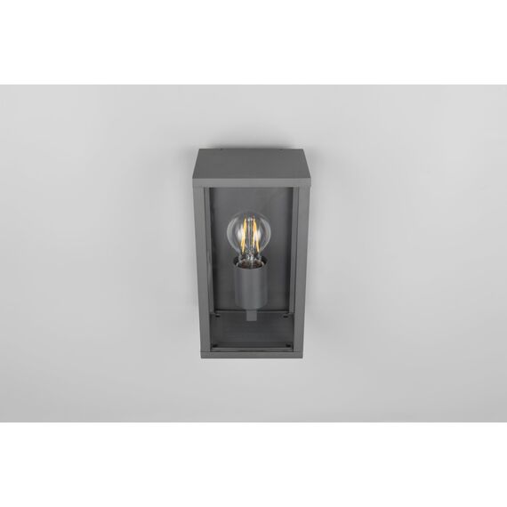 Trio Leuchten Außen Wandleuchte Garonne 201869142, Aluminium Druckguss Anthrazit, Glas klar, exkl. 1x E27, Bewegungssensor