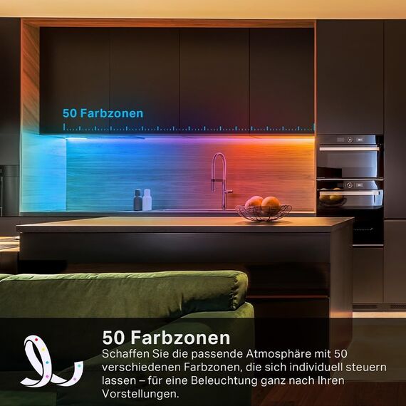 TP-Link Tapo L930-10 (5M * 2) Smart LED Strip funktioniert mit Alexa und Google Assistant, beschichtes Lichtband Sync mit Musik, App-Steuerung, Farbwechsel, Segmentcontrol, 16 Mio. Farben