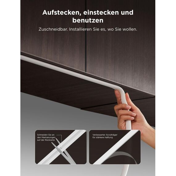 Govee COB Strip Light Pro 3m, Smart LED Streifen RGBIC mit Warmweiß, 3780 LEDs Leiste 1350lm Kompatibel mit Alexa, Google Assistant und Matter, Schneidbar Lichterkette mit Musik Sync für Schlafzimmer