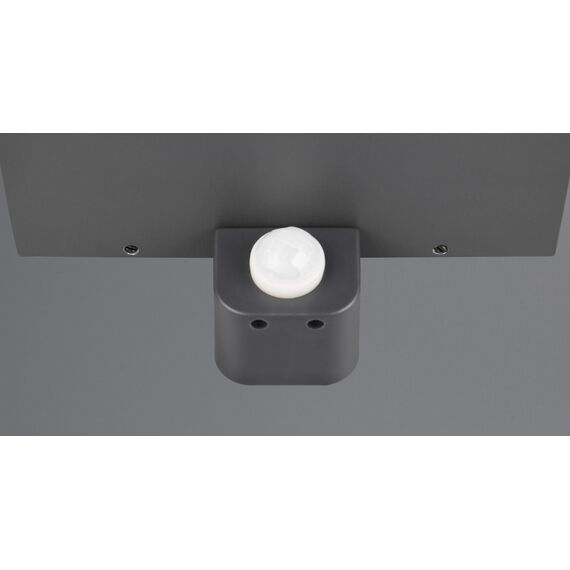 Trio Leuchten Außen Wandleuchte Garonne 201869142, Aluminium Druckguss Anthrazit, Glas klar, exkl. 1x E27, Bewegungssensor