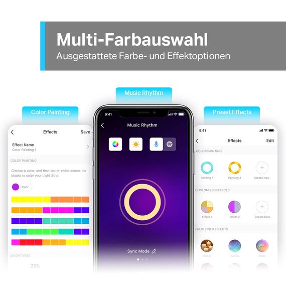 Tapo TP-Link RGBIC LED Strip 5m, beschichteter Smart LED Streifen, 50 verschiedene Farbzonen Segmentcontrol, 16 Mio. Farben, kompatibel mit Amazon Alexa, Hey Google L920-5
