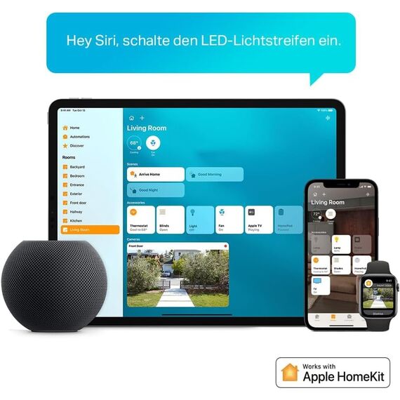 Tapo TP-Link L930-5 Smart LED Strip funktioniert mit Alexa, Homekit & Google Assistant, beschichtes Lichtband Sync mit Musik, App-Steuerung, Farbwechsel, Segmentcontrol, 16 Mio. Farben