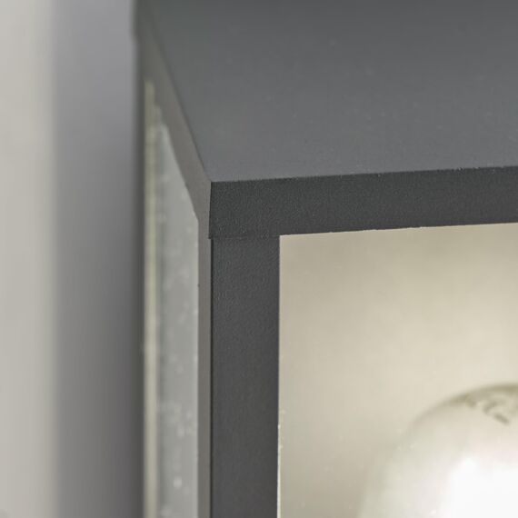 Trio Leuchten Außen Wandleuchte Garonne 201860142, Aluminium Druckguss Anthrazit, exkl. 1x E27, Schwarz