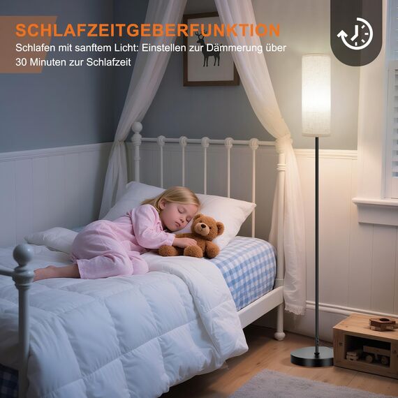 FRIDEKO HOME Stehlampe Wohnzimmer Modern RGB Dimmbar Smart Standleuchte mit Fernbedienung Musikmodus Schwarz-Sockel für Büro Schlafzimmer