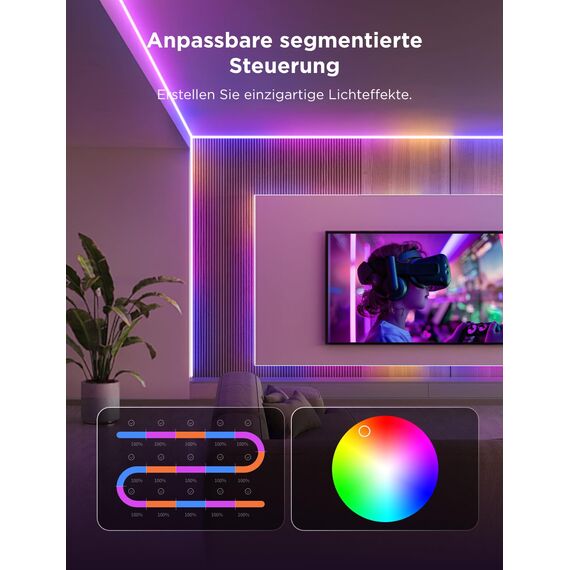 Govee COB Strip Light Pro 5m, Smart LED Streifen RGBIC mit Warmweiß, 6300 LEDs Leiste 2250lm Kompatibel mit Alexa, Google Assistant und Matter, Schneidbar Lichterkette mit Musik Sync für Schlafzimmer