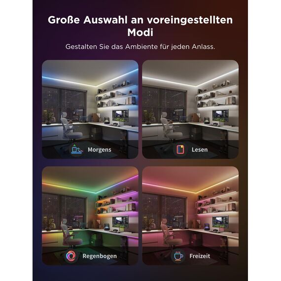 Govee COB Strip Light Pro 5m, Smart LED Streifen RGBIC mit Warmweiß, 6300 LEDs Leiste 2250lm Kompatibel mit Alexa, Google Assistant und Matter, Schneidbar Lichterkette mit Musik Sync für Schlafzimmer