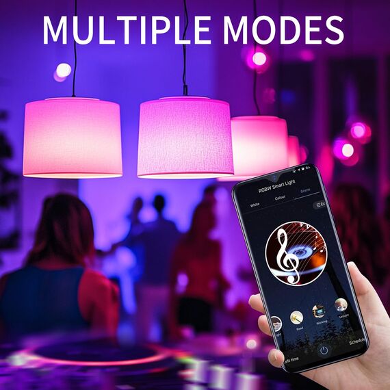 ANWIO E14 Glühbirne Smart Home 5W, Mehrfarbrige RGB LED Birne Dimmbare Smarte Lampe 470LM, smart Glühbirne Alexa E14, Kompatibel mit Alexa, Google Assistant,Tuya App, Kein Hub notwendig, 4 Pack
