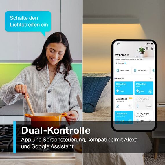 Tapo TP-Link RGBIC LED Strip 5m, beschichteter Smart LED Streifen, 50 verschiedene Farbzonen Segmentcontrol, 16 Mio. Farben, kompatibel mit Amazon Alexa, Hey Google L920-5