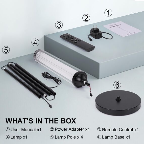 FRIDEKO HOME LED Stehlampe Wohnzimmer (Black)