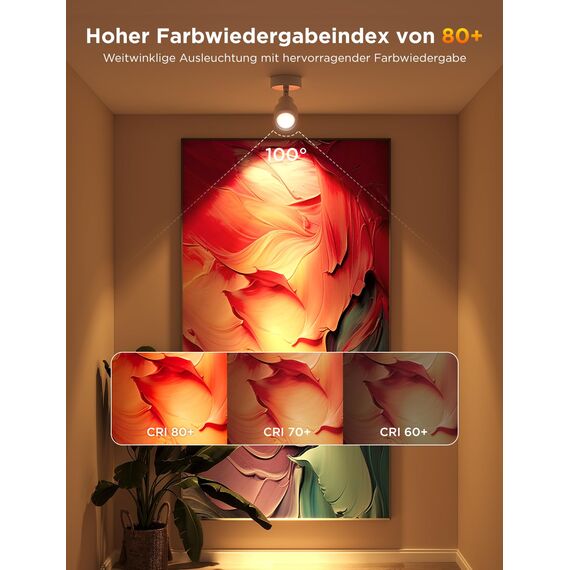 Govee Glühbirne GU10 LED RGBWW, Smarte Glühbirne Funktioniert mit Matter, Alexa, Google Home, 400LM WLAN LED Lampe Dimmbare Farbwechsel, 56 Szenen, Smart Bulb GU10 Synchronisierung mit Musik 4 Packung