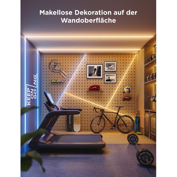 Govee COB Strip Light Pro 3m, Smart LED Streifen RGBIC mit Warmweiß, 3780 LEDs Leiste 1350lm Kompatibel mit Alexa, Google Assistant und Matter, Schneidbar Lichterkette mit Musik Sync für Schlafzimmer