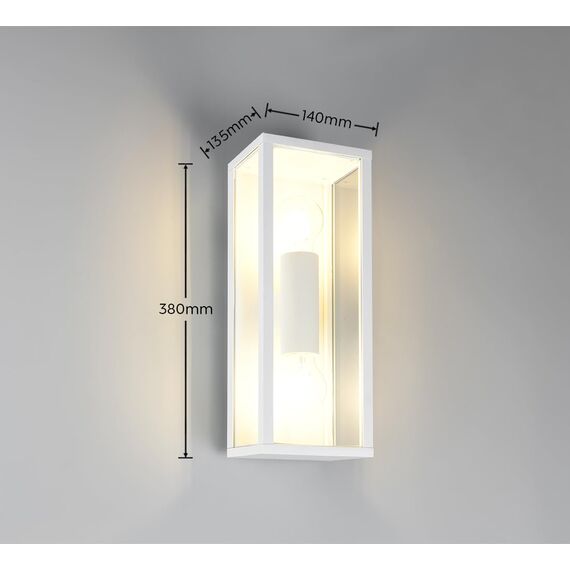 Trio Leuchten Außen Wandleuchte Garonne 201860231, Aluminium Druckguss weiß matt, Glas, exkl. 2x E27