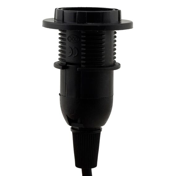 ChiliTec E14 Lampenfassung mit Schalter Fassung mit 3,4m Kabel Schnurschalter Lampenaufhängung Montagering für Lampenschirm Papier Leuchten Stern Lampen Schwarz