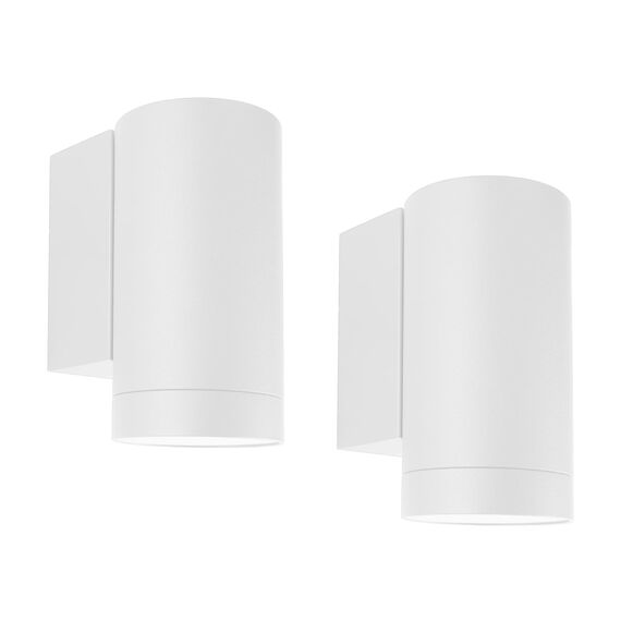 Klighten 2 Stück Aussen Wandleuchte, GU10 Downlight Wasserdichte IP65 Außenleuchte Aussenlampe Wand Aluminium Außenwandleuchten, Wandlampe für Terrasse Eingang Treppen, Weiß, ohne Leuchtmittel