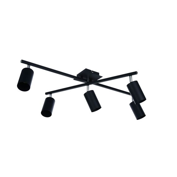 Trio Leuchten Deckenleuchte Marley 612400532, Metall Schwarz matt, Deckenleuchte 5-flammig, exkl. 1 x GU10