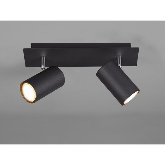 Trio Leuchten Deckenleuchte Marley 802400232, Metall Schwarz matt, Spotbalken 2-flammig, exkl. 2 x GU10