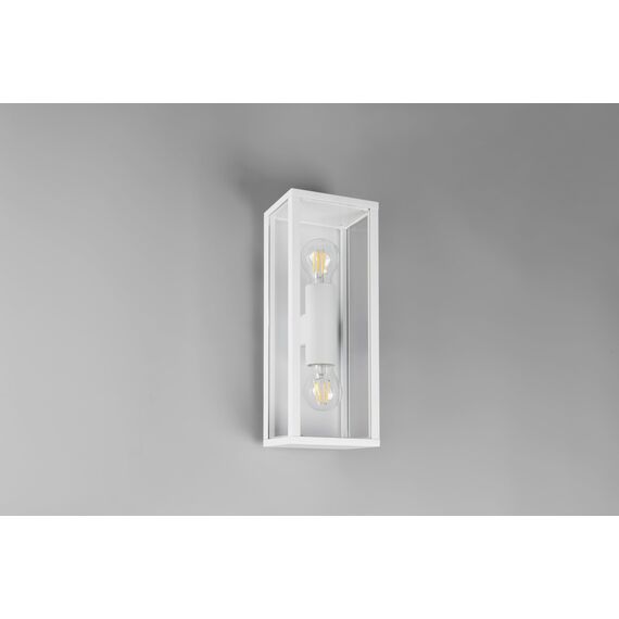 Trio Leuchten Außen Wandleuchte Garonne 201860231, Aluminium Druckguss weiß matt, Glas, exkl. 2x E27