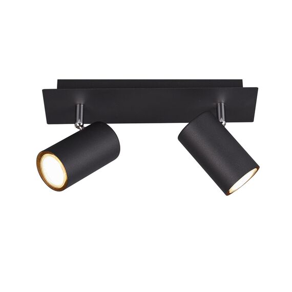 Trio Leuchten Deckenleuchte Marley 802400232, Metall Schwarz matt, Spotbalken 2-flammig, exkl. 2 x GU10
