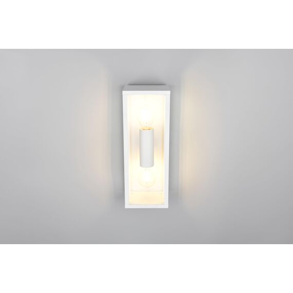 Trio Leuchten Außen Wandleuchte Garonne 201860231, Aluminium Druckguss weiß matt, Glas, exkl. 2x E27