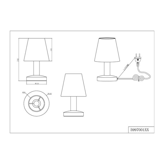 Trio Leuchten Tischleuchte Mats II 599700119, Metall Nickel matt, Stoffschirm türkis, exkl. 1x E14, On/Off Touch, Schirm Türkis