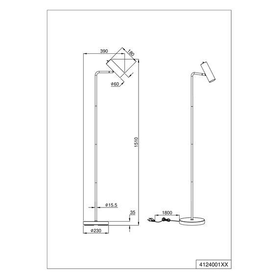 Trio Leuchten Stehleuchte Marley 412400132, Metall Schwarz matt, exklusiv Leuchtmittel 1x GU10