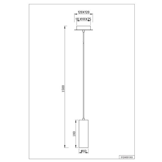 Trio Leuchten Pendelleuchte Marley 312400132, Metall Schwarz matt, Pendel 1-flammig, exkl. 1 x GU10 (Packung mit 3)