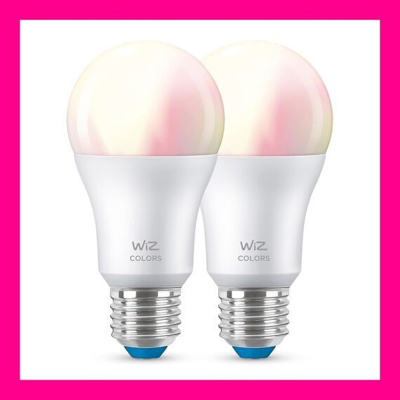 WiZ Smart LED A60-Lampe, Color und Tunable White, E27-Sockel, 60W, 806 Lumen, dimmbar, funktioniert mit Alexa, Google Assistant, und Apple HomeKit, 2er Pack