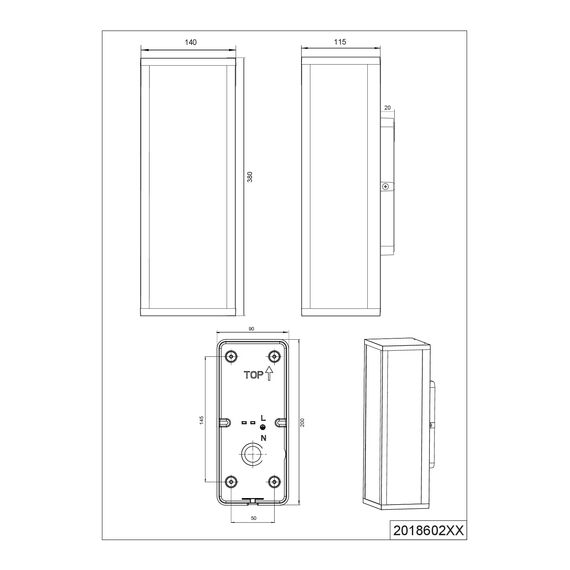Trio Leuchten Außen Wandleuchte Garonne 201860231, Aluminium Druckguss weiß matt, Glas, exkl. 2x E27