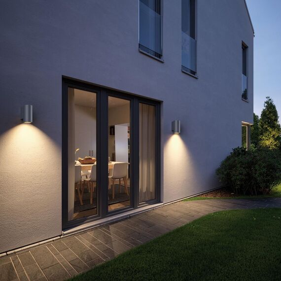 Klighten 2 Stück Aussen Wandleuchte, GU10 Downlight Wasserdichte IP65 Außenlampe Aussenleuchte Wand Aluminium Außenwandleuchten, Wandlampe für Garten Terrasse Eingang, Anthrazit, ohne Leuchtmittel