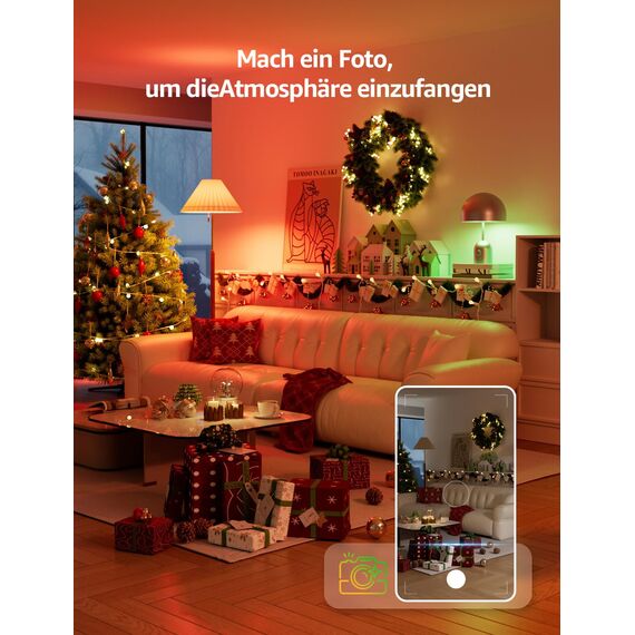 Lepro AI Smart Glühbirne BP1, G45 E14 LED Lampe Dimmbar 4.9W 470LM RGB+CCT, Personalisierter KI-Lichtdesigner mit Sprachsteuerung/Musik Sync, Kompatibel mit Alexa/Google, WiFi & Bluetooth, 4 Stück