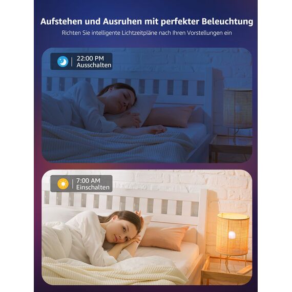 Lepro AI Smart Glühbirne BP1, G45 E14 LED Lampe Dimmbar 4.9W 470LM RGB+CCT, Personalisierter KI-Lichtdesigner mit Sprachsteuerung/Musik Sync, Kompatibel mit Alexa/Google, WiFi & Bluetooth, 4 Stück