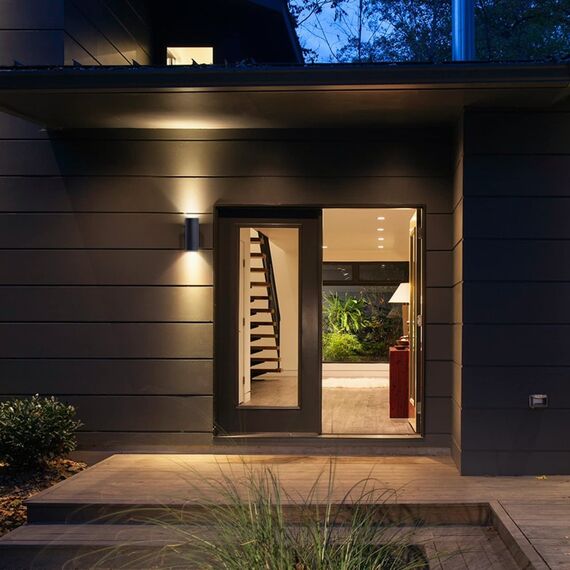 Klighten 2 Stück Wandleuchten GU10 Außen/Innen, Wasserdichte IP65 Up and Down Leuchten Aussen, Aluminium Aussenleuchte Außenlampe Wand, Wandlampe für Eingang Terrasse, ohne Leuchtmittel, Anthrazit