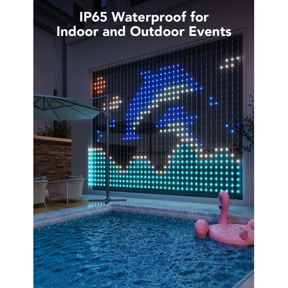 Govee Curtain Lights, 520 RGBIC LEDs Lichterkette, DIY Lichtmuster, Smart LED Vorhang 86+ Modi, Wasserfest, kompatibel mit Alexa für Weihnachten Christmas, Party Deko 2m x 1,5m (H x W)